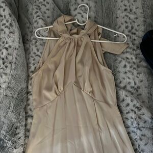 Elegant Cream Halter prom Dress